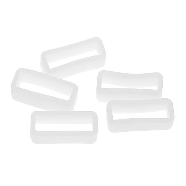 5pcs Silicone Rubber Band Keeper Holder Anti- - Multicolor, 20mm White