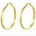 thumbnail image 3 of 4mm Wide Gold Hoop Earrings for Women Hypoallergenic Gold Plated Hoops Earrings Lightweight Big Sterling Silver Earrings Large Gold Hoop Earrings 30/40/50/60/70mm, 3 of 4