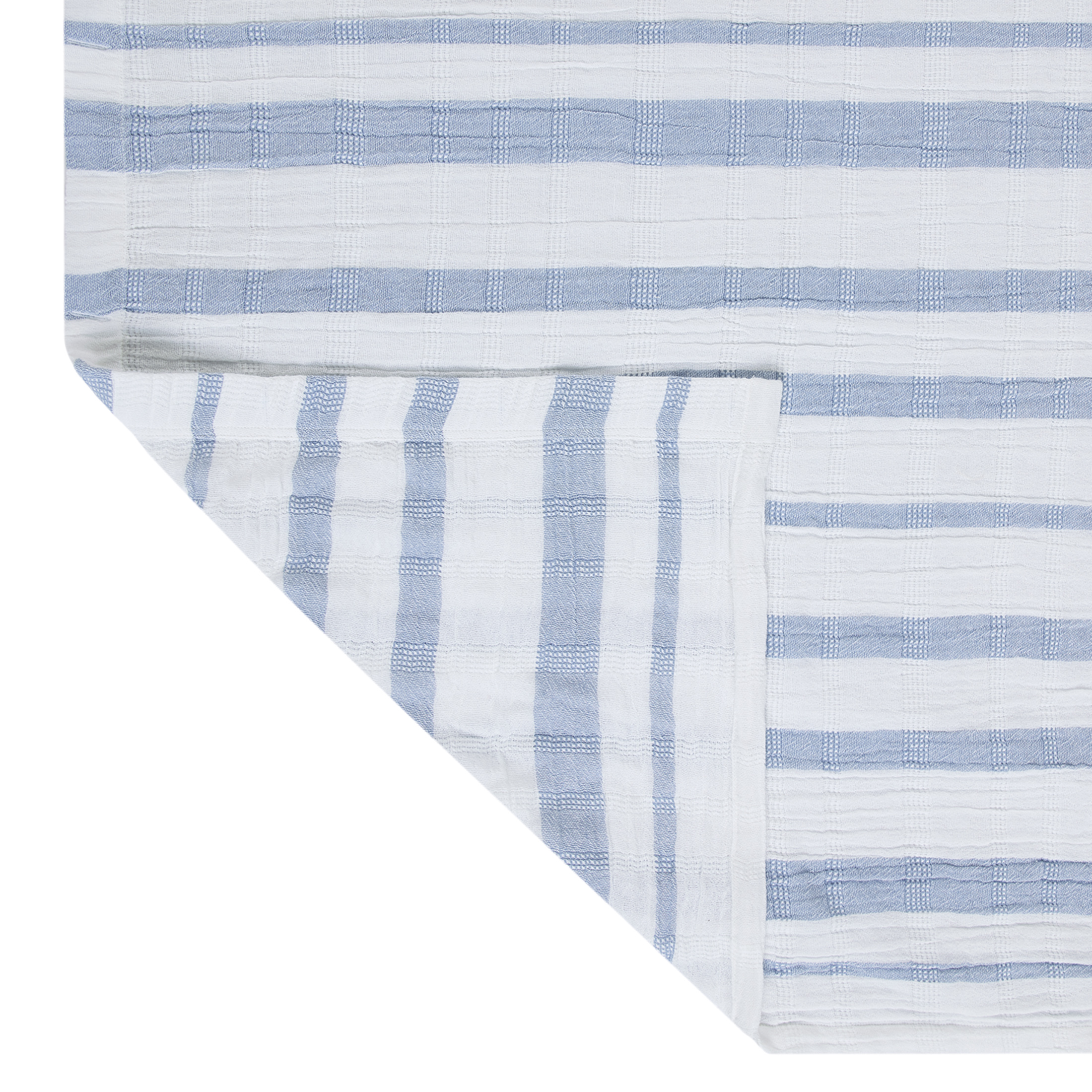 Better Homes & Gardens Blue Silver Gauze Stripe Shower Curtain, 100% Cotton, 72 in x 72 in