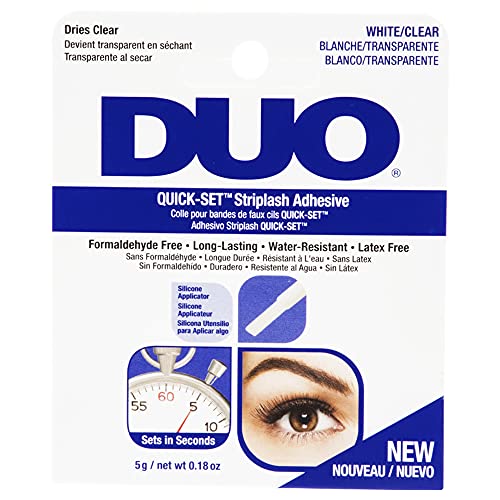 Duo QuickSet Clear False Strip Lash Adhesive, Dries Invisible, 0.18 oz
