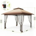 thumbnail image 5 of Luku Pop Up Gazebo, 12X12 Outdoor Canopy Tent with Mosquito Netting, Pop Up Canopy Tent with Curtains/Adjustable Height/Wheeled Carrying Bag for Patio Garden Backyard Lawn, 5 of 9