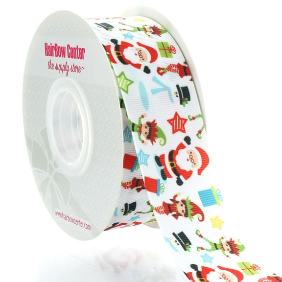 1.5" Santa and Elves Grosgrain Ribbon 25 Yard