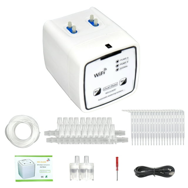 Yeacher WIFI Intelligent Watering Device Double Pump Timed Automatic Drip Irrigation System Remote APP Controller for Garden Terrace Potted Plant Flower