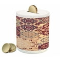 thumbnail image 1 of Vintage Piggy Bank, Antique Traditional Ceramic Tiles Ornamental Moroccan Image Print, Ceramic Coin Bank Money Box for Cash Saving, 3.6" X 3.2", Dried Rose Ivory, by Ambesonne, 1 of 4