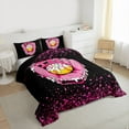thumbnail image 3 of jejeloiu Pink Baseball Glove Queen Comforter Set,Ball Sport Lover Bedding Comforter Set For Girls Kids Reversible 3pcs, 3 of 8
