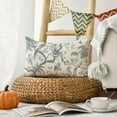 thumbnail image 4 of Chinoiserie Trees and Birds Blue and White Throw Pillow Cover, 12 x 20 Inch Cushion Case Outdoor Decoration for Sofa Couch Farmhouse, 4 of 6