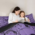 thumbnail image 4 of Castle Fairy Gothic Skull King Size Comforter Sets 3pcs,Abstract Gradient Leaves Comforters King Size,Lilac Purples,1 Comforter and 2 Pillowcases,Black Reversible, 4 of 6