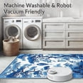 thumbnail image 5 of ODIKA 2'x3' Machine Washable Non-Slip Area Rug, Luxurious Abstract Topiary Composition High Traffic Rug, Blue, 29172, 5 of 7