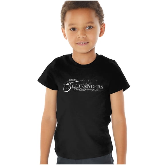 Harry Potter Ollivanders Wand Makers Kids T Shirt (4) for Toddler Boys and Girls, Black