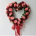 thumbnail image 4 of Corona de San Valentín para puerta de entrada, 13,7" de largo, corona de tela roja en forma de corazón para Navidad, aniversario, citas y fiestas, 4 of 6