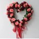 thumbnail image 4 of Corona de San Valentín para puerta de entrada, 13,7" de largo, corona de tela roja en forma de corazón para Navidad, aniversario, citas y fiestas, 4 of 6