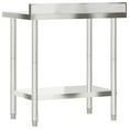 thumbnail image 5 of vidaXL Table de Cuisine avec Dosseret 82,5x55x93 cm Acier Inoxydable, 5 of 5