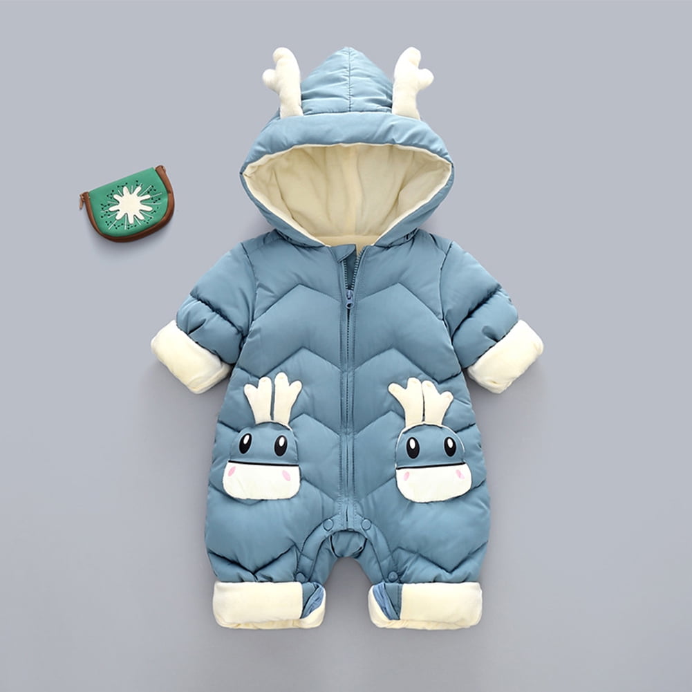 MXIEZI 6-24 Months Newborn Baby Girls Boys Cartoon Jumpsuits Infant Fall Winter Cotton Onesies Bodysuit