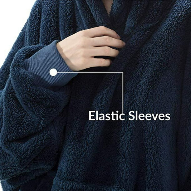 Hot Sale Oversized Hooded Blanket Sweatshirt Double-Sided Fleece Wearable  Blanket Couple Men Women Home Leisure Wear