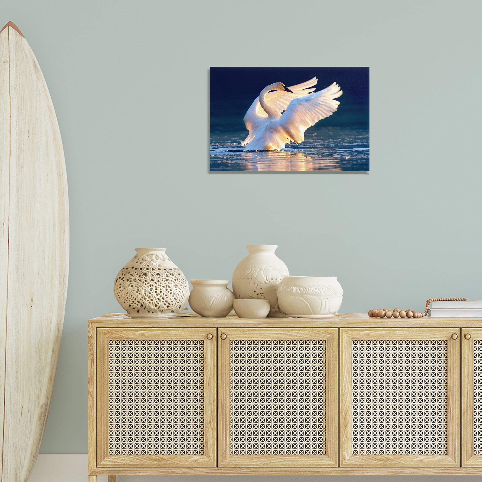 Stupell Industries Sunset Symphony Swan Animals Photography Wrapped Canvas Art Print Wall Art, 24 x 16