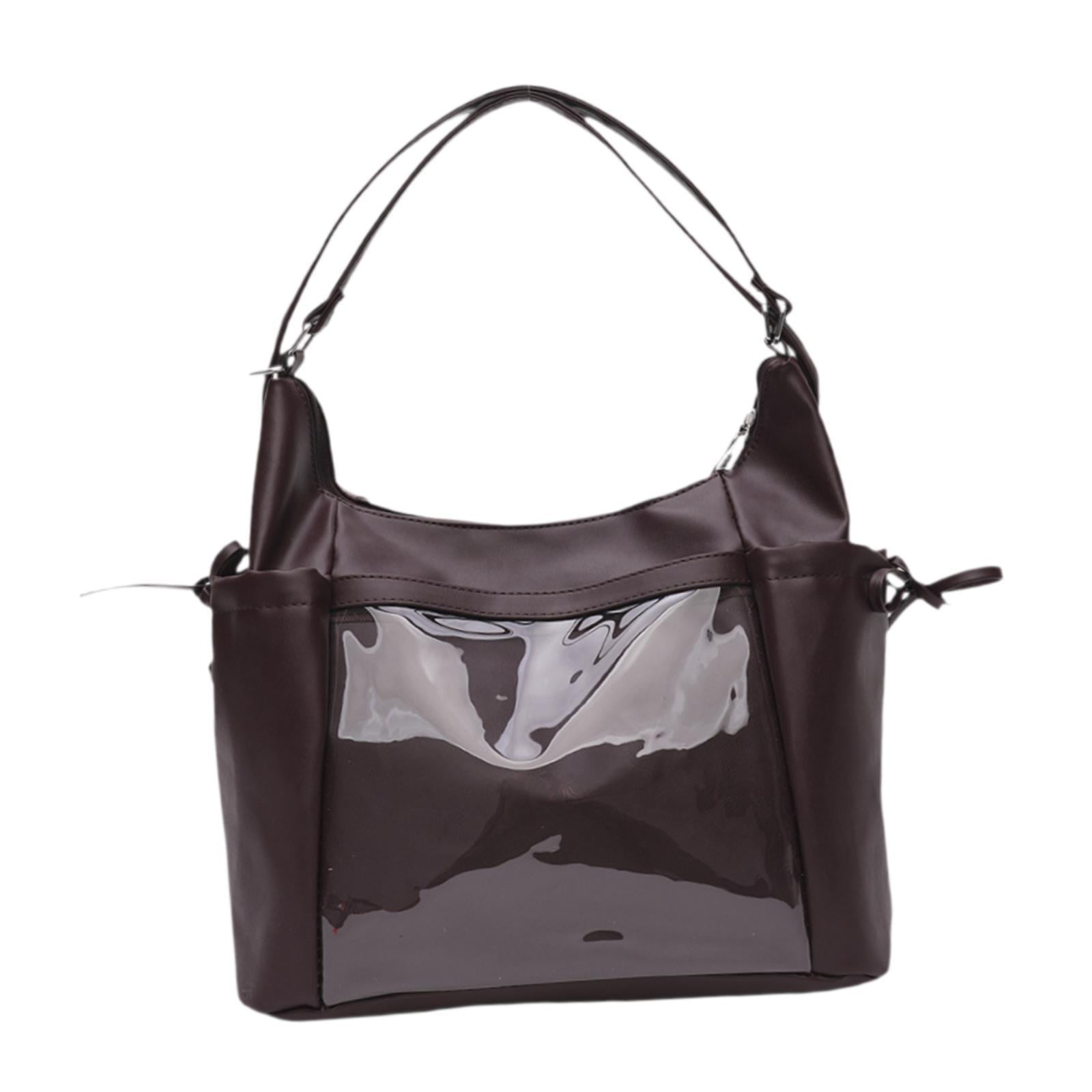 Abbraccia Ita Bag Uniform Bag DIY Multipurpose Transparent Purse Handbag Backpack for Gifts Anime Dolls Display Party Shopping Students Dark Brown