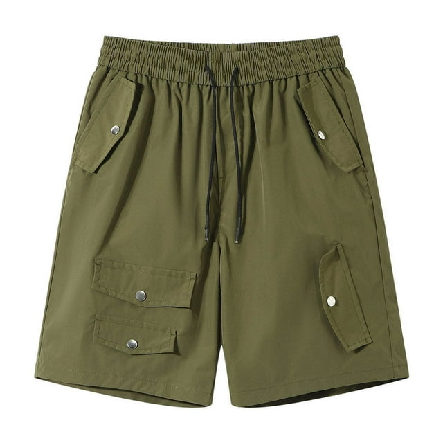 pstuiky Hombres bajos, Pantalones cortos de verano para hombre, informales y cómodos, con bolsillo y cintura elástica y cordón ajustable. Pantalones cortos de golf