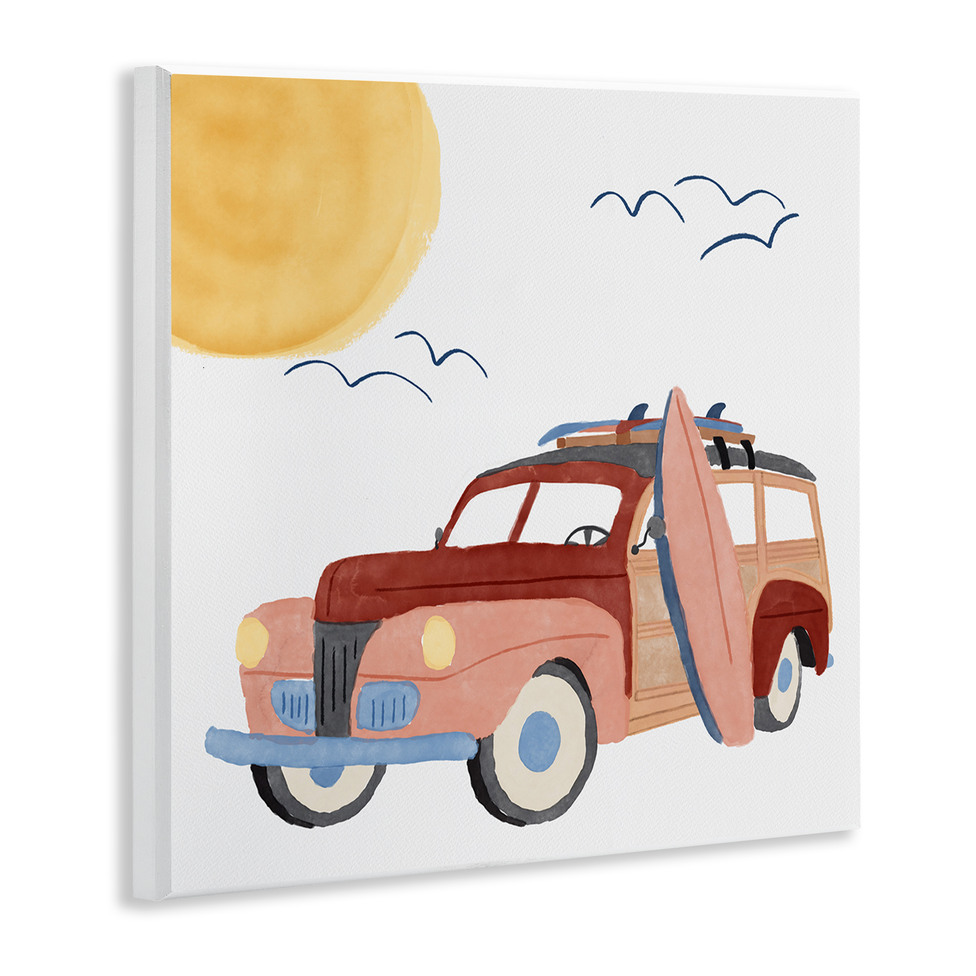 Stupell Industries Summer Surf Wagon Transportation Painting Unframed Art Print Wall Art, 12 x 12