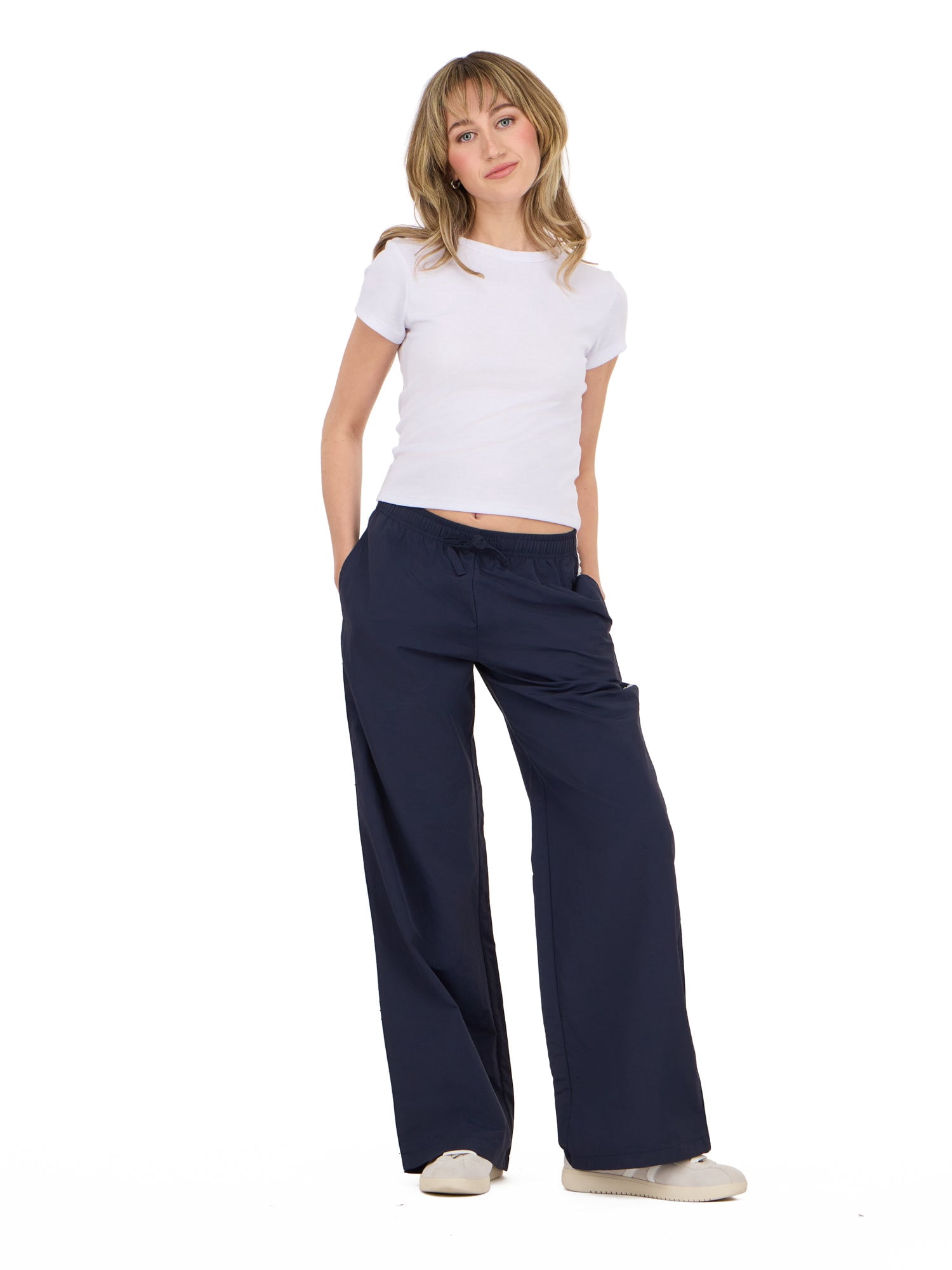 Forever 21 Women's Nylon Wide Leg Pant with Lace Trim, Sizes XS-XL