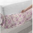 thumbnail image 2 of Floral Bed Skirt, Shabby Form Vintage Flower Motifs in Soft Toned Essence Beauty Nature Design, Elastic Bedskirt Dust Ruffle Wrap Around for Bedding Decor, 4 Sizes, Fuchsia Pale Pink, by Ambesonne, 2 of 2