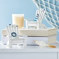 thumbnail image 3 of Mini Beach Chair Ornaments for Coastal, Ocean, Nautical Theme Home Bathroom Decorations - Handcrafted Pine Mediterranean Style Doll Chair (4 in), 3 of 8