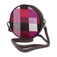 thumbnail image 2 of Leather Shoulder Round Bag 7.1×2.36in Fashion Casual Crossbody Bag Shoulder Bag For Work Travel Business Shopping Date Palevioletred Buffalo Plaid Check Tartan Scotland_2, 2 of 5