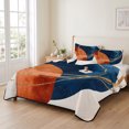 thumbnail image 2 of Full Quilt Set 78''x90'', Navy Blue Burnt Orange Lightweight Summer Bedspread Coverlet Set with 2 Pillow Shams, Boho Art Modern Geometric Breathable All Season Quilt Bedding for Bedroom/Guest Room, 2 of 9