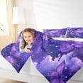 thumbnail image 4 of Homewish Chic Butterfly Bedding Comforter Set,Galaxy Starry Sky Twin Comforter Sets,Dreamy Purple Bedding Set For Girls,Microfiber Bedroom Decor Reversible,2pcs, 4 of 8