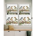 thumbnail image 2 of Bird Short Blackout Curtains 45 Inch Long Spring Flower Fence Rod Pocket Kitchen Curtains, 2 Panels Thermal Insulated Room Darkening Drapes for Bedroom, 42"W x 45"L, 2 of 5