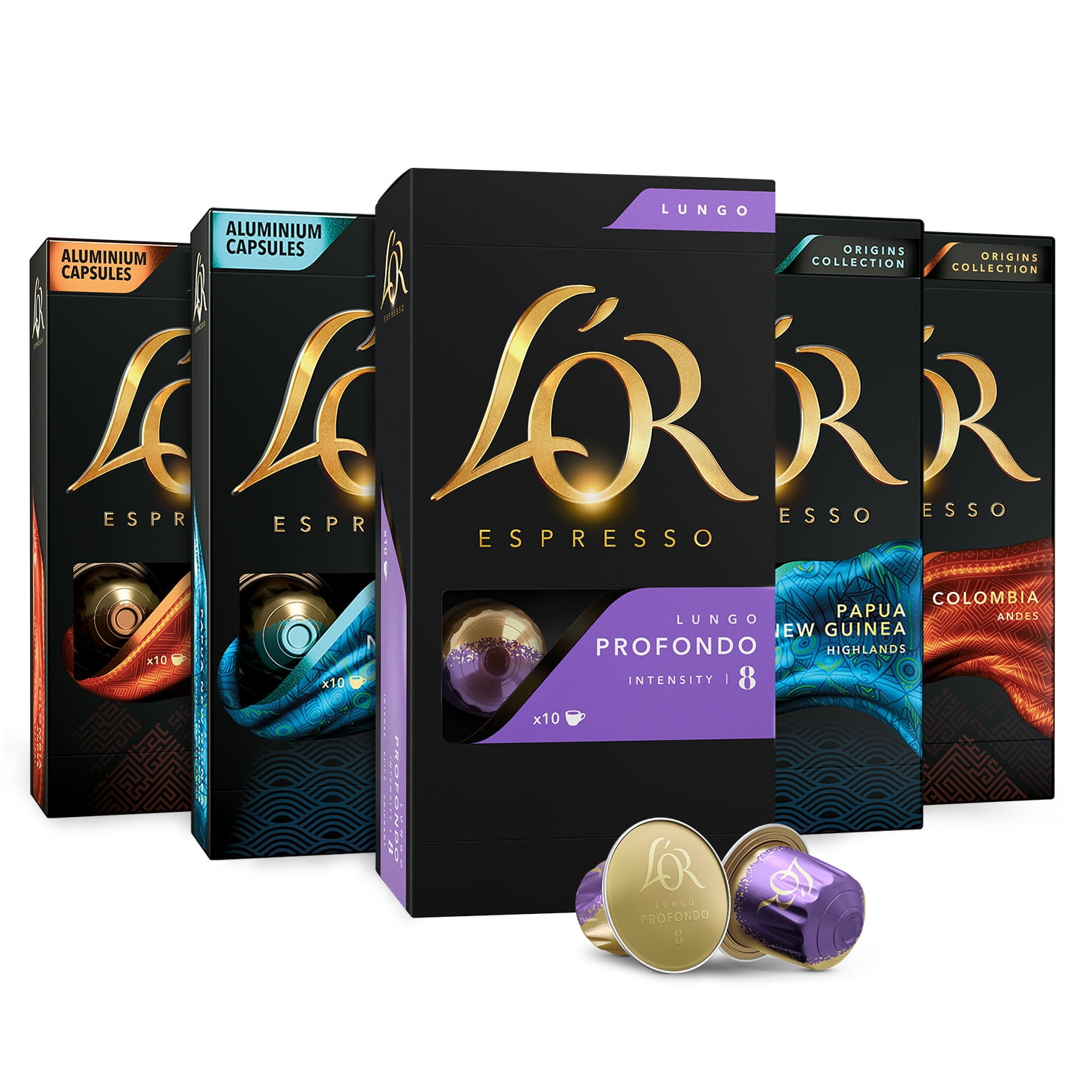 L'OR Espresso Pods, 50 Capsules Mild Variety Pack, Single Cup Aluminum