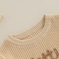 thumbnail image 5 of Drtj Little Brother Matching Outfits Letter Embroidery Knit Sweater Shirt Baby Boy Winter Warm Clothes, Light khaki, 3-6M, 5 of 12
