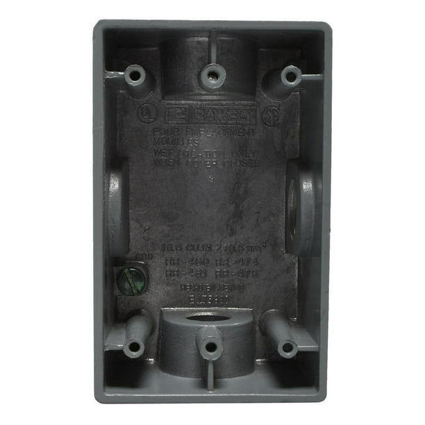 Caja Rectangular Rawelt 3 Bocas 1/2" Conduit