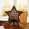 thumbnail image 2 of Good Morning! Seek harmony and happiness in your day Star Table Sign (7" x 7") Religious Decor | Church And Home Table Signs, 2 of 6
