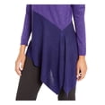 thumbnail image 3 of Alfani Womens Metallic Asymmetric Pullover Sweater Purple S, 3 of 4