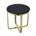 thumbnail image 6 of Inspired Home Kalana Black/Gold End Table - High Gloss Lacquer Finish Top | Polished Stainless Steel Base | X-Leg, 6 of 11
