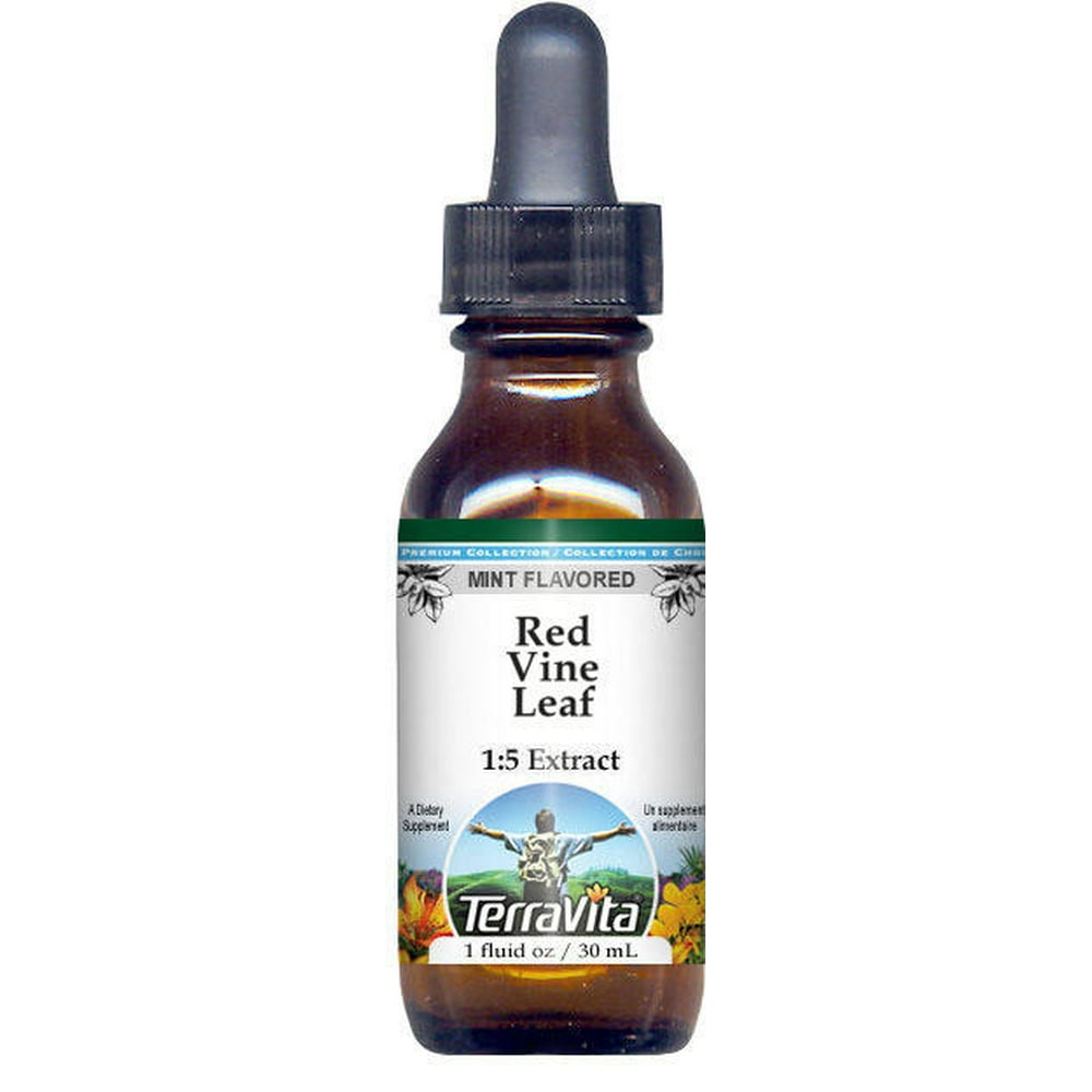 Red Vine Leaf Glycerite Liquid Extract (15) Mint Flavored (1 oz, Zin