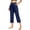 Navy, variant on Women's Petite Cotton Linen Pants – 2026 Summer Lightweight High Waisted Straight Leg Trousers