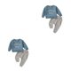 thumbnail image 4 of Conjunto de ropa para niño Sonducket traje de otoño pantalones piel transpirable lavable algodón colorido Azul oscuro 90cm, 4 of 6