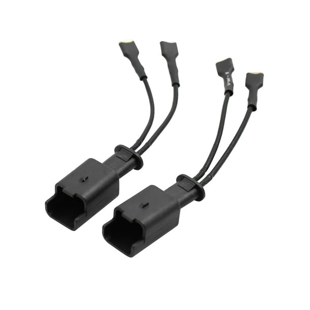 2pcs Black Car Horn Speaker Adapter Wiring Harness Socket Connector for