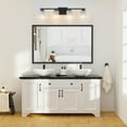 thumbnail image 3 of Kyrid 30 in. 4-Light Black Vanity Light with Clear Ribbed Glass Shades, 3 of 10