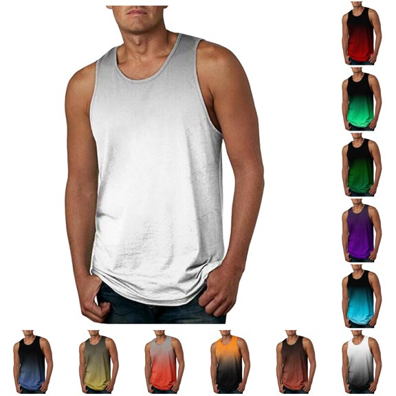 AWZXDE Men's Workout Running Shirts Sleeveless Daily Casual Loose Comfortable Top