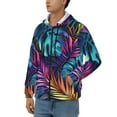 thumbnail image 3 of Kdxio Colorful Tropical Leaves Print Men Hoodies Casual Hoodies for Men with Zip Pockets Full Zip Long Sleeve Sweatshirt Sports Hooded Jacket-XX-Large, 3 of 5