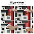 thumbnail image 4 of PIKWEEK Table Round Cover Elastic Edged Tablecloth,Modern Abstract Geometric Circle Tables Cover Waterproof Wipeable Tabletop Protector Cloth for Dinner Party Black Red Grey Color Blocks, 4 of 7