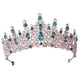 thumbnail image 5 of Diadema de corona de princesa para mujer, accesorios para el cabello para fiesta de disfraces, corona de reina de cristal Verde, 5 of 8