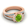 thumbnail image 3 of 2.35 Carat Oval Cut Peridot & Aquamarine Gemstone Beautiful Bridal Ring for Ladies Solid 18K Rose Gold Size 3.5 by Diamond-Capitals, 3 of 8