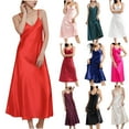 thumbnail image 4 of Women Plus Size Dresses Short Sleeve V Neck Homewear Pajamas Long Dress Nightgowns Sleepwear, 4 of 4