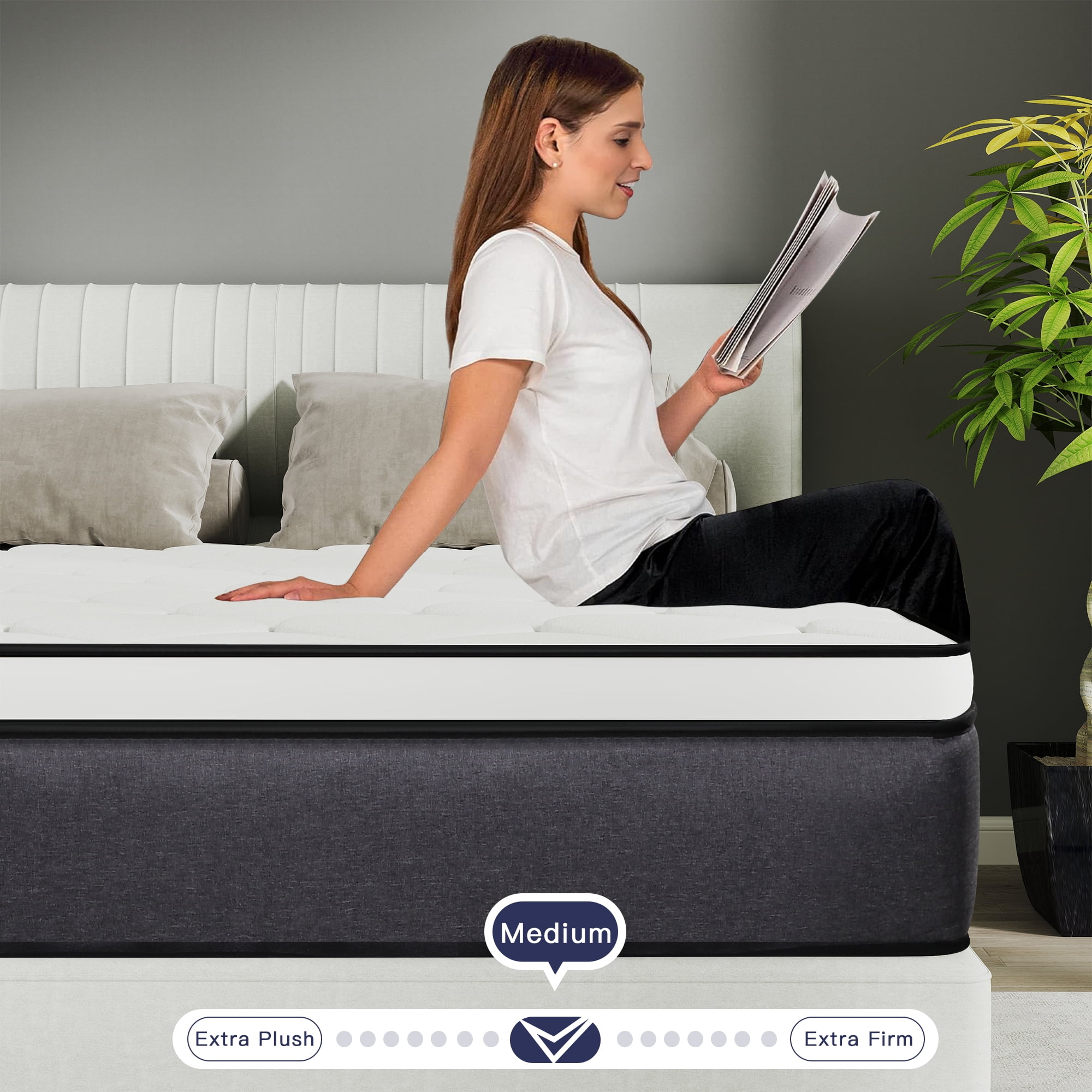 14 inch Queen Mattress,Hybrid Mattresses Medium Firm in a Box