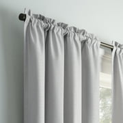 Eclipse Samara Solid Blackout Curtains, Single Curtain Panel, 63 Inch Long Blackout Curtains, 37 W x 63 L, Light Grey