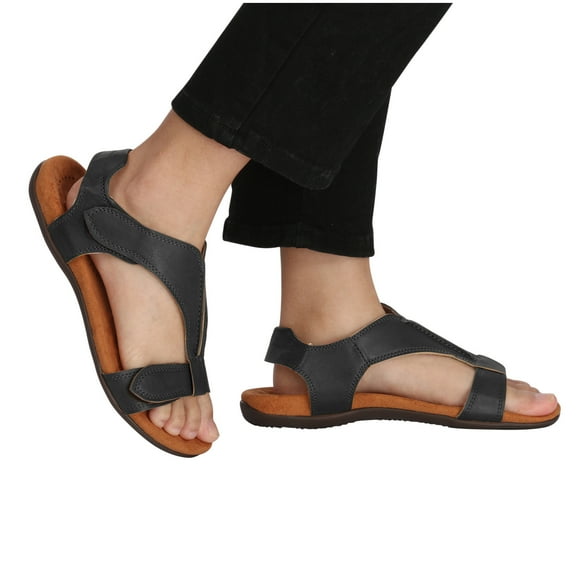 Juebong Sandales Liquidation Sandales Plates en Cuir pour Femmes Filles Correctrices d'Oignons, Chaussures à Plateforme Confortables pour Femmes Décontractées Été Boho Plates