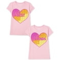 thumbnail image 1 of Camiseta The Children's Place para niñas, paquete de 2, BEST/FRIENDS, de 7 a 8 años, 1 of 5